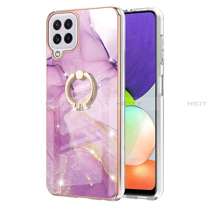 Funda Silicona Gel Goma Patron de Moda Carcasa con Anillo de dedo Soporte Y05B para Samsung Galaxy A22 4G