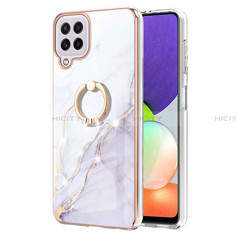 Funda Silicona Gel Goma Patron de Moda Carcasa con Anillo de dedo Soporte Y05B para Samsung Galaxy A22 4G