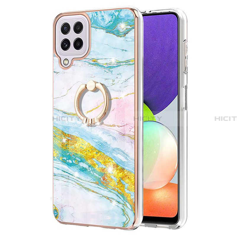 Funda Silicona Gel Goma Patron de Moda Carcasa con Anillo de dedo Soporte Y05B para Samsung Galaxy A22 4G