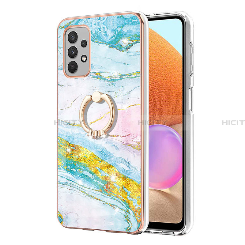 Funda Silicona Gel Goma Patron de Moda Carcasa con Anillo de dedo Soporte Y05B para Samsung Galaxy A32 4G