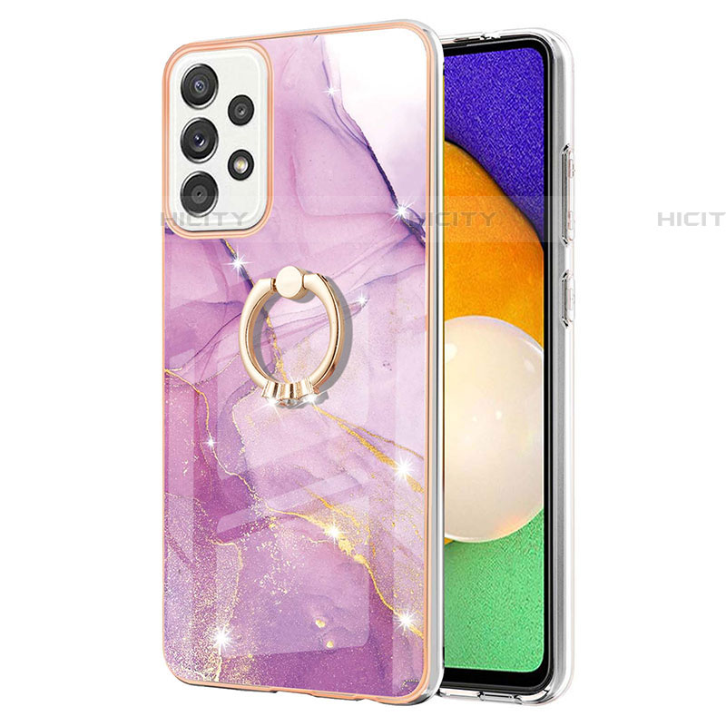 Funda Silicona Gel Goma Patron de Moda Carcasa con Anillo de dedo Soporte Y05B para Samsung Galaxy A52 5G