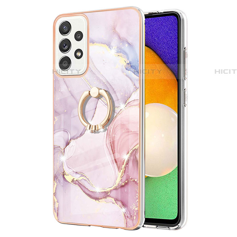 Funda Silicona Gel Goma Patron de Moda Carcasa con Anillo de dedo Soporte Y05B para Samsung Galaxy A52 5G