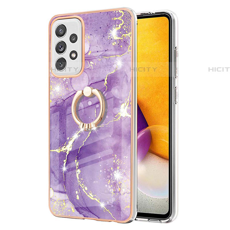 Funda Silicona Gel Goma Patron de Moda Carcasa con Anillo de dedo Soporte Y05B para Samsung Galaxy A72 5G