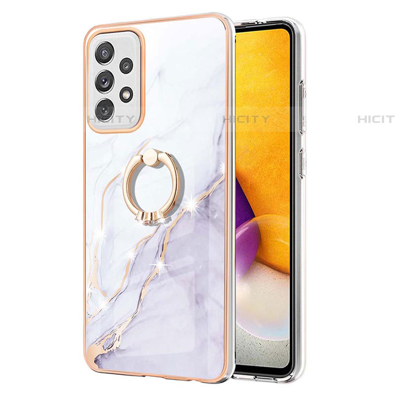 Funda Silicona Gel Goma Patron de Moda Carcasa con Anillo de dedo Soporte Y05B para Samsung Galaxy A72 5G