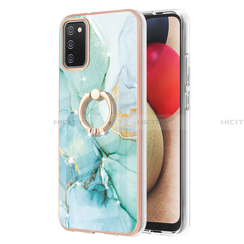 Funda Silicona Gel Goma Patron de Moda Carcasa con Anillo de dedo Soporte Y05B para Samsung Galaxy F02S SM-E025F