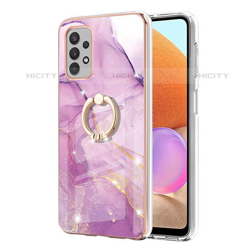 Funda Silicona Gel Goma Patron de Moda Carcasa con Anillo de dedo Soporte Y05B para Samsung Galaxy M32 5G