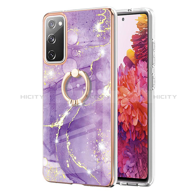 Funda Silicona Gel Goma Patron de Moda Carcasa con Anillo de dedo Soporte Y05B para Samsung Galaxy S20 FE (2022) 5G