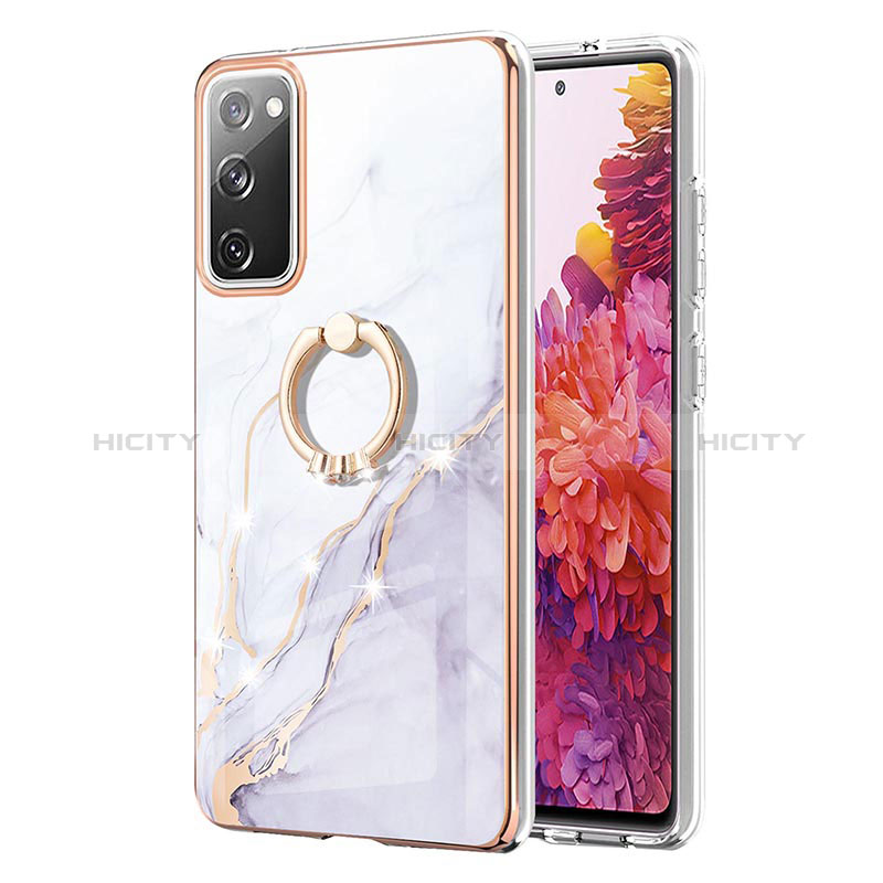 Funda Silicona Gel Goma Patron de Moda Carcasa con Anillo de dedo Soporte Y05B para Samsung Galaxy S20 FE 5G