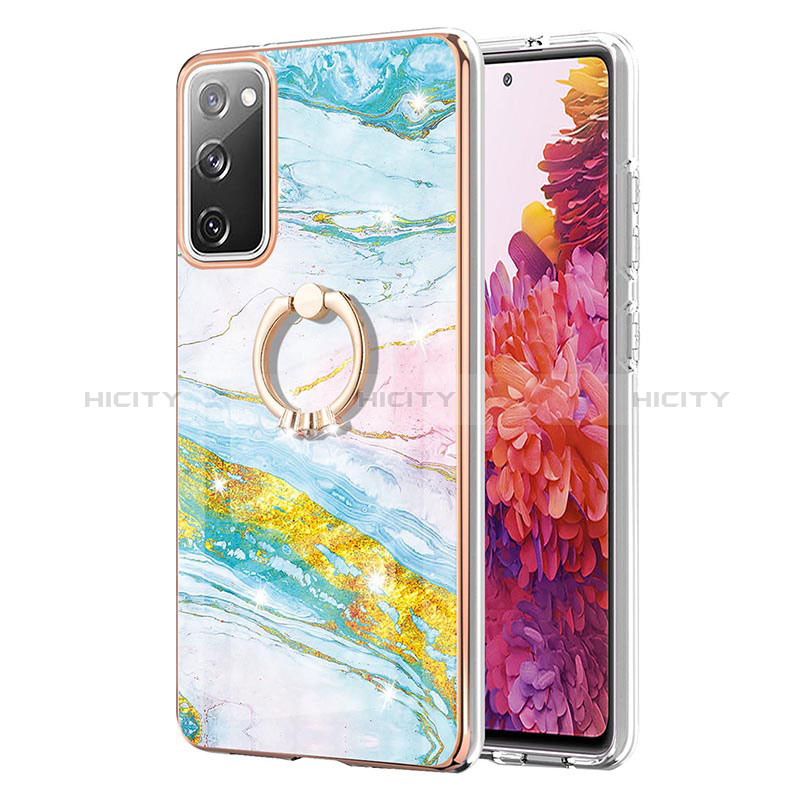 Funda Silicona Gel Goma Patron de Moda Carcasa con Anillo de dedo Soporte Y05B para Samsung Galaxy S20 Lite 5G