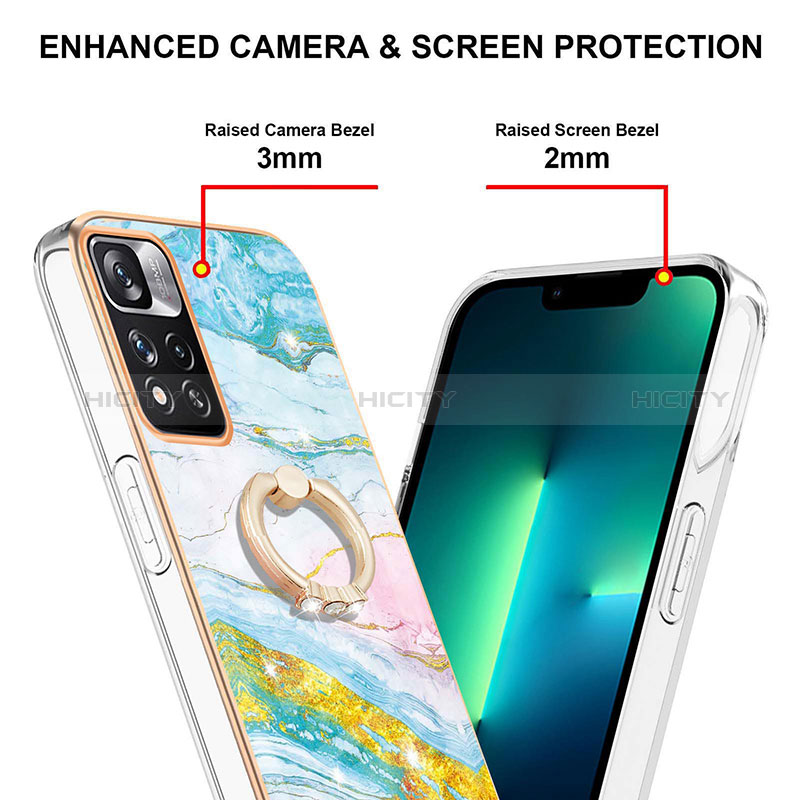 Funda Silicona Gel Goma Patron de Moda Carcasa con Anillo de dedo Soporte Y05B para Xiaomi Mi 11i 5G (2022)