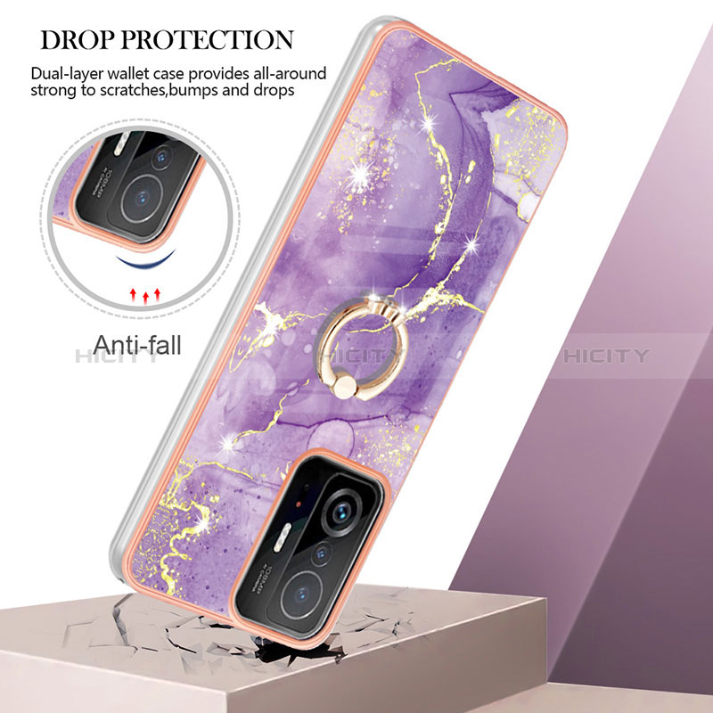 Funda Silicona Gel Goma Patron de Moda Carcasa con Anillo de dedo Soporte Y05B para Xiaomi Mi 11T 5G