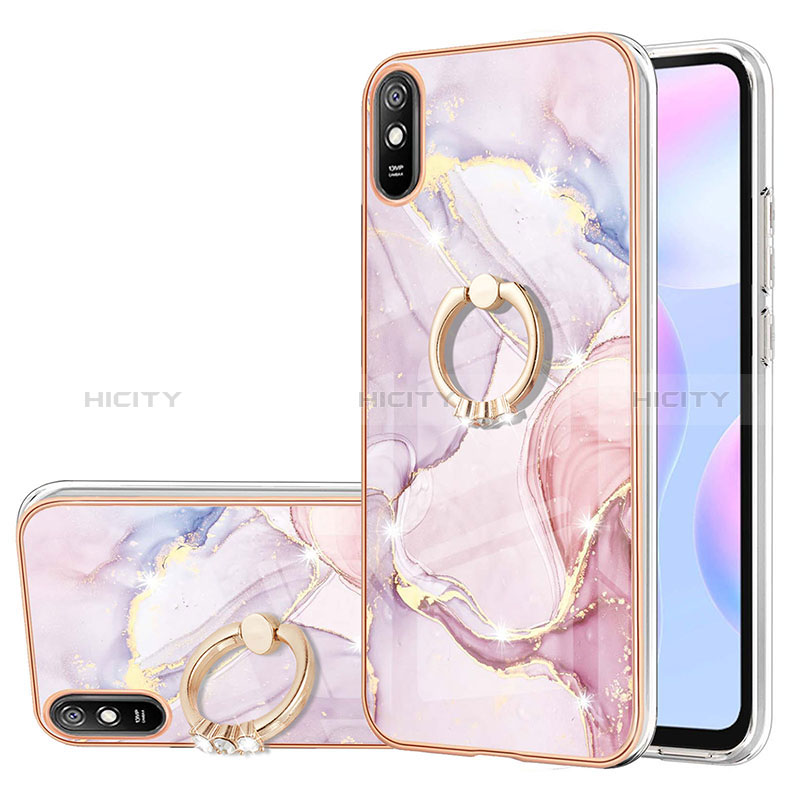 Funda Silicona Gel Goma Patron de Moda Carcasa con Anillo de dedo Soporte Y05B para Xiaomi Redmi 9A