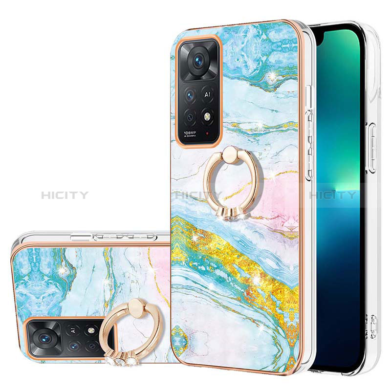 Funda Silicona Gel Goma Patron de Moda Carcasa con Anillo de dedo Soporte Y05B para Xiaomi Redmi Note 11 4G (2022)