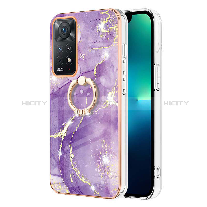 Funda Silicona Gel Goma Patron de Moda Carcasa con Anillo de dedo Soporte Y05B para Xiaomi Redmi Note 11S 4G