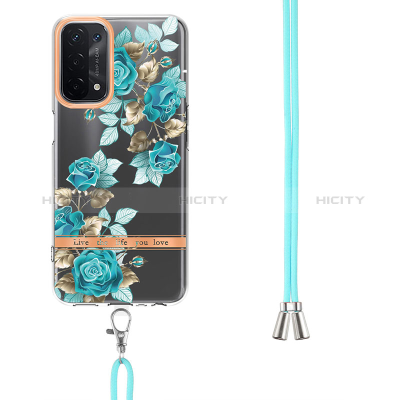 Funda Silicona Gel Goma Patron de Moda Carcasa con Anillo de dedo Soporte Y06B para Oppo A54 5G