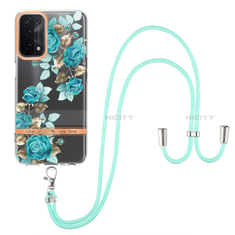 Funda Silicona Gel Goma Patron de Moda Carcasa con Anillo de dedo Soporte Y06B para Oppo A54 5G