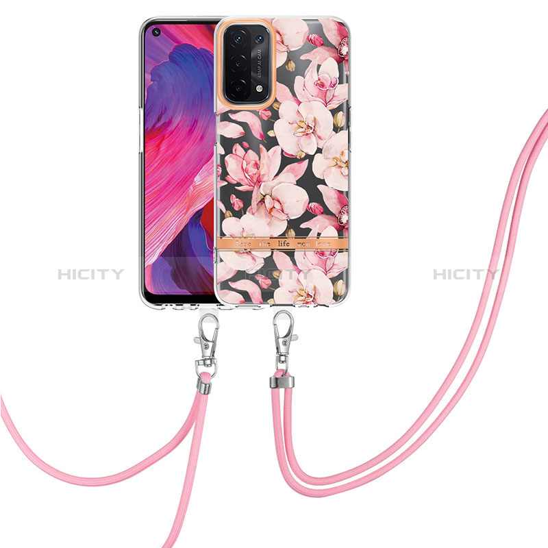 Funda Silicona Gel Goma Patron de Moda Carcasa con Anillo de dedo Soporte Y06B para Oppo A74 5G