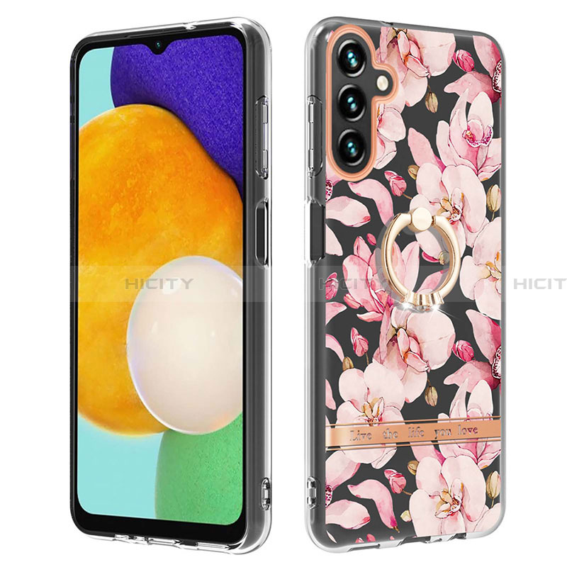 Funda Silicona Gel Goma Patron de Moda Carcasa con Anillo de dedo Soporte Y06B para Samsung Galaxy A13 5G