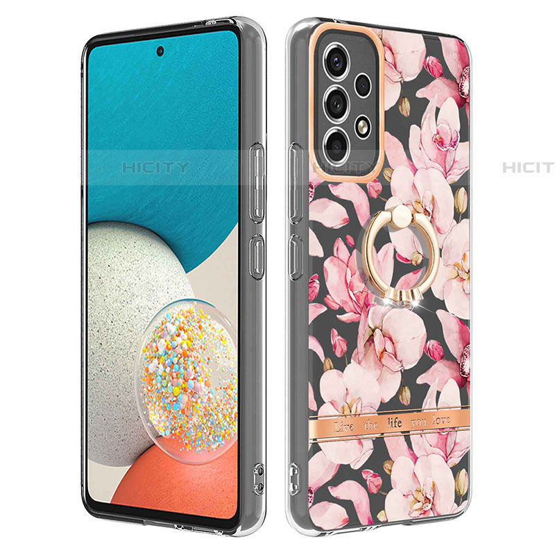 Funda Silicona Gel Goma Patron de Moda Carcasa con Anillo de dedo Soporte Y06B para Samsung Galaxy A53 5G