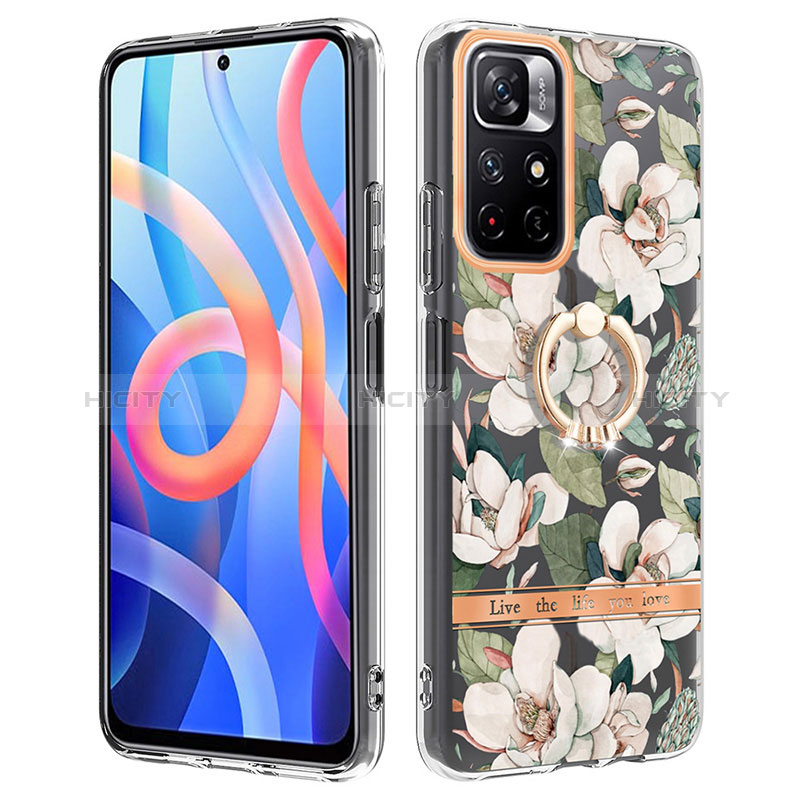 Funda Silicona Gel Goma Patron de Moda Carcasa con Anillo de dedo Soporte Y06B para Xiaomi Poco M4 Pro 5G