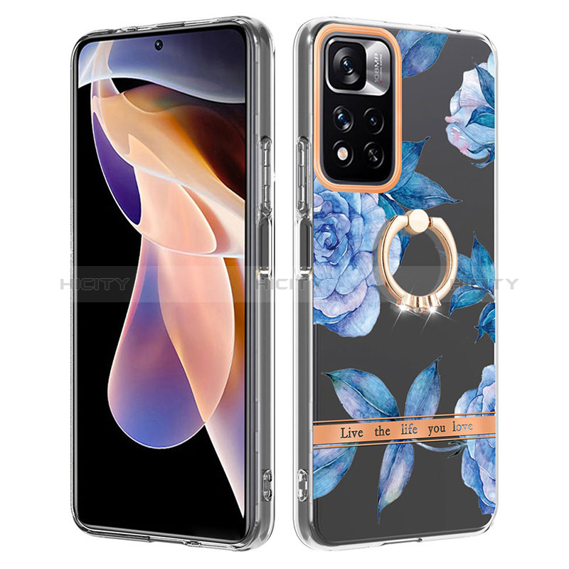 Funda Silicona Gel Goma Patron de Moda Carcasa con Anillo de dedo Soporte Y06B para Xiaomi Poco X4 NFC