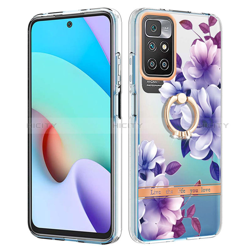 Funda Silicona Gel Goma Patron de Moda Carcasa con Anillo de dedo Soporte Y06B para Xiaomi Redmi Note 11 4G (2021)