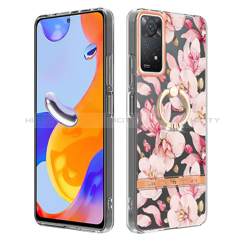 Funda Silicona Gel Goma Patron de Moda Carcasa con Anillo de dedo Soporte Y06B para Xiaomi Redmi Note 11 Pro 4G