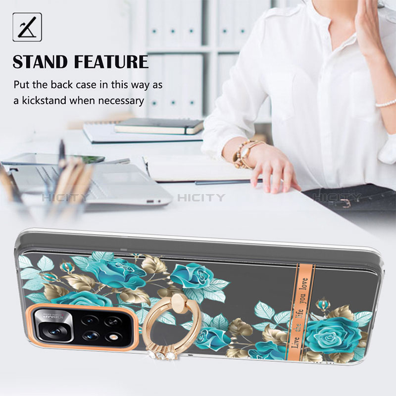 Funda Silicona Gel Goma Patron de Moda Carcasa con Anillo de dedo Soporte Y06B para Xiaomi Redmi Note 11 Pro+ Plus 5G