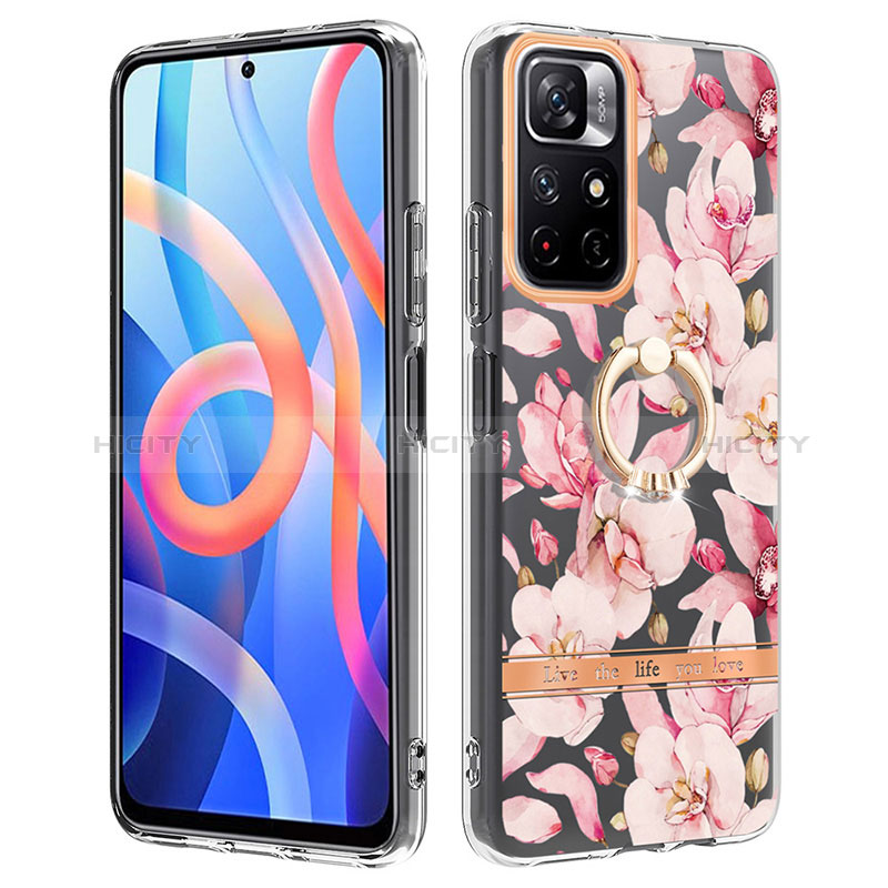 Funda Silicona Gel Goma Patron de Moda Carcasa con Anillo de dedo Soporte Y06B para Xiaomi Redmi Note 11S 5G