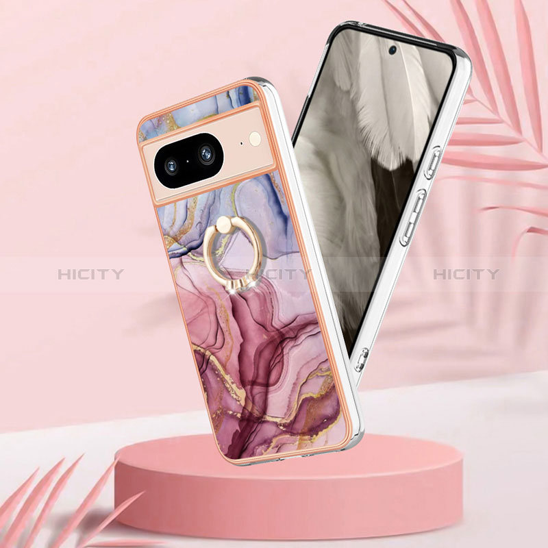 Funda Silicona Gel Goma Patron de Moda Carcasa con Anillo de dedo Soporte YB1 para Google Pixel 8 5G