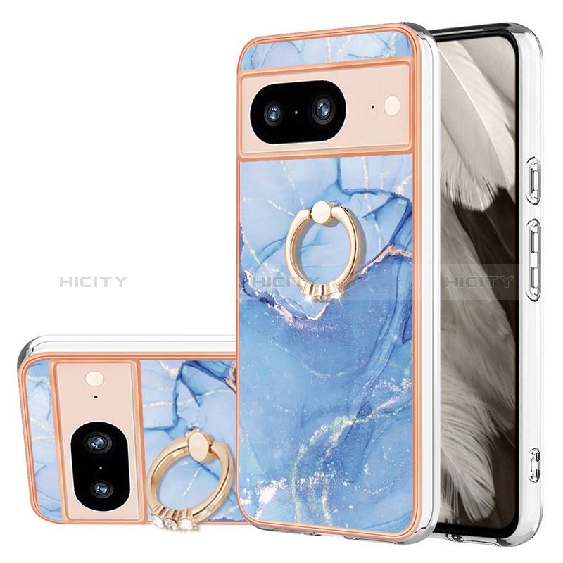 Funda Silicona Gel Goma Patron de Moda Carcasa con Anillo de dedo Soporte YB1 para Google Pixel 8 5G