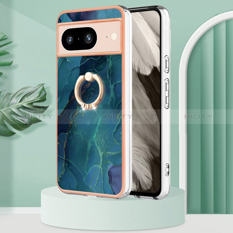 Funda Silicona Gel Goma Patron de Moda Carcasa con Anillo de dedo Soporte YB1 para Google Pixel 8 5G