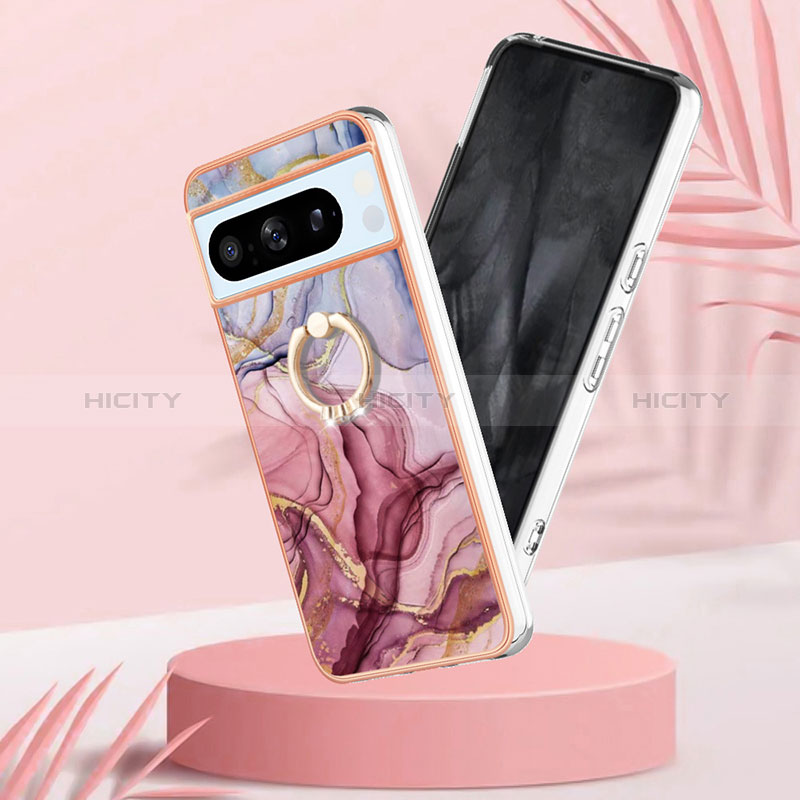 Funda Silicona Gel Goma Patron de Moda Carcasa con Anillo de dedo Soporte YB1 para Google Pixel 8 Pro 5G