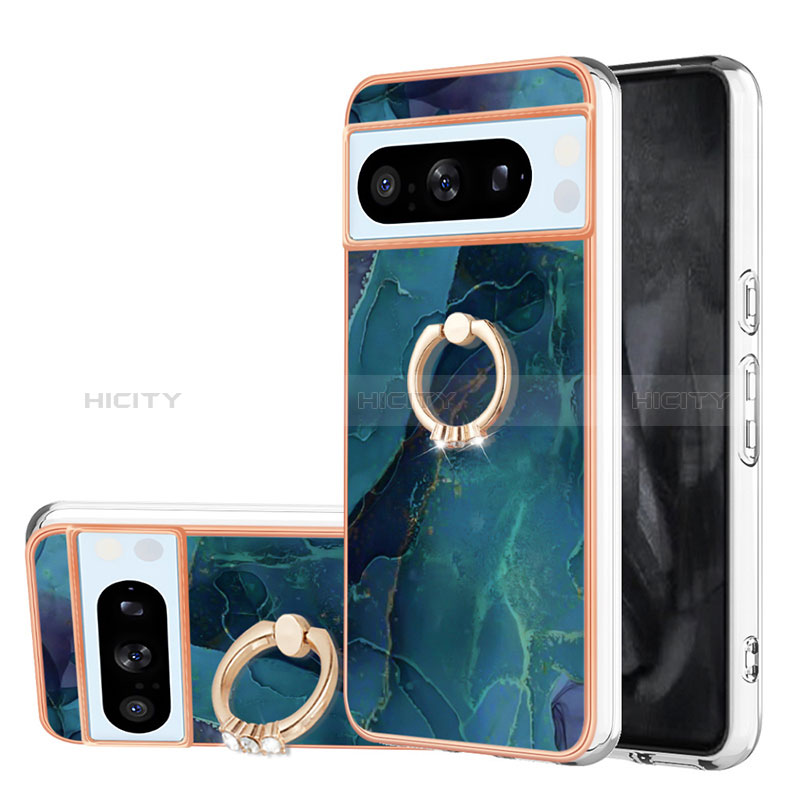 Funda Silicona Gel Goma Patron de Moda Carcasa con Anillo de dedo Soporte YB1 para Google Pixel 8 Pro 5G