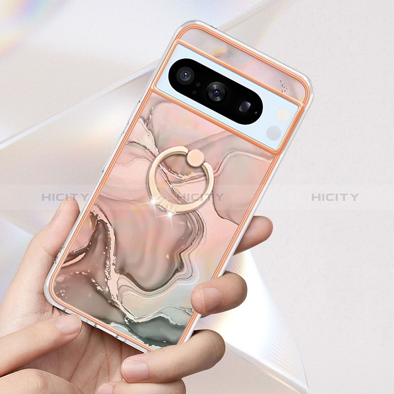 Funda Silicona Gel Goma Patron de Moda Carcasa con Anillo de dedo Soporte YB1 para Google Pixel 8 Pro 5G