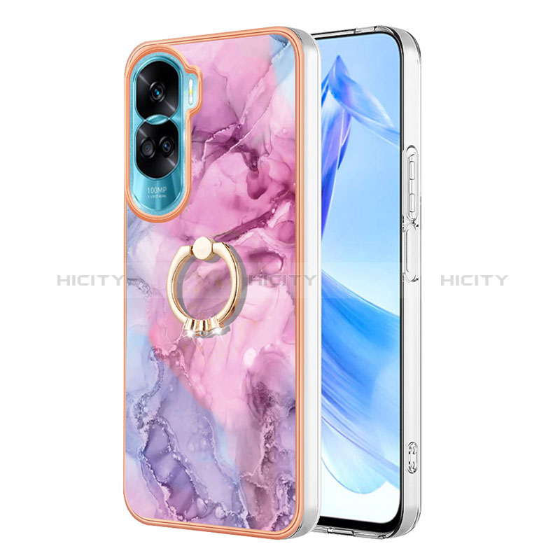 Funda Silicona Gel Goma Patron de Moda Carcasa con Anillo de dedo Soporte YB1 para Huawei Honor 90 Lite 5G