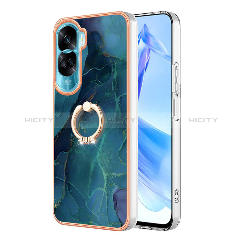 Funda Silicona Gel Goma Patron de Moda Carcasa con Anillo de dedo Soporte YB1 para Huawei Honor 90 Lite 5G