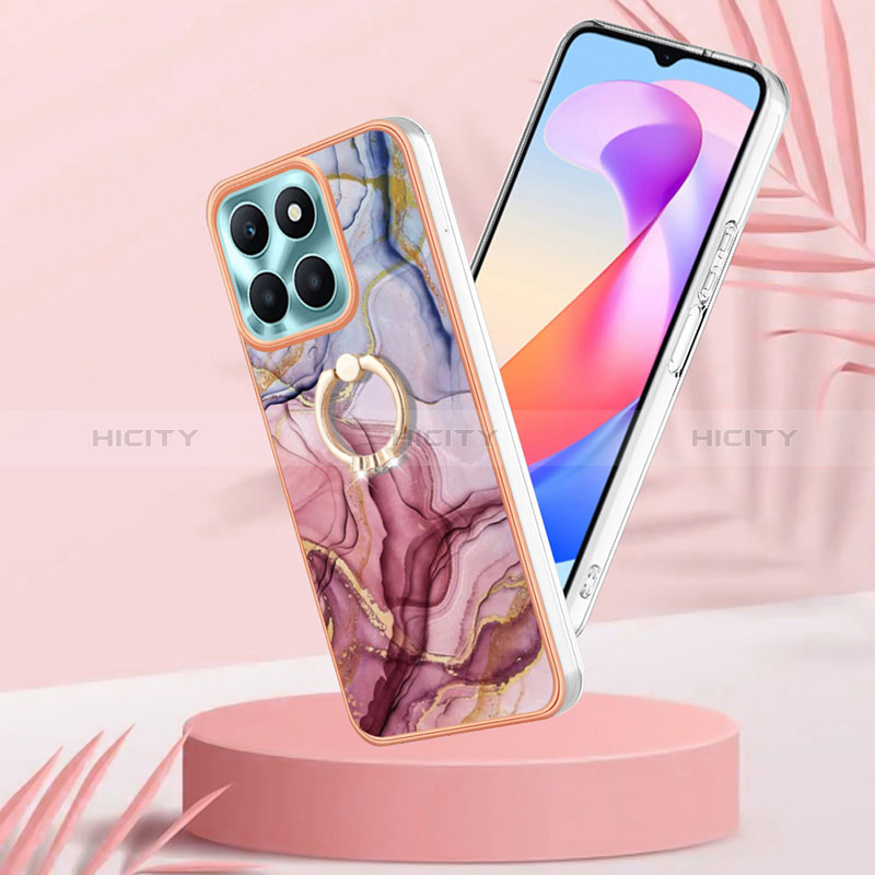 Funda Silicona Gel Goma Patron de Moda Carcasa con Anillo de dedo Soporte YB1 para Huawei Honor X6a