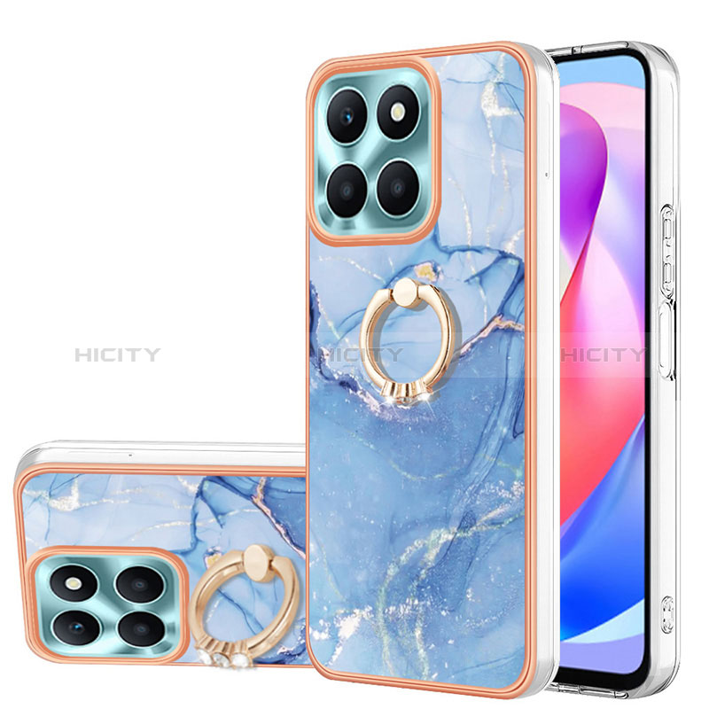 Funda Silicona Gel Goma Patron de Moda Carcasa con Anillo de dedo Soporte YB1 para Huawei Honor X6a