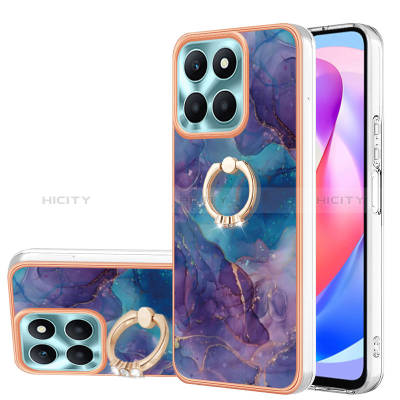 Funda Silicona Gel Goma Patron de Moda Carcasa con Anillo de dedo Soporte YB1 para Huawei Honor X6a