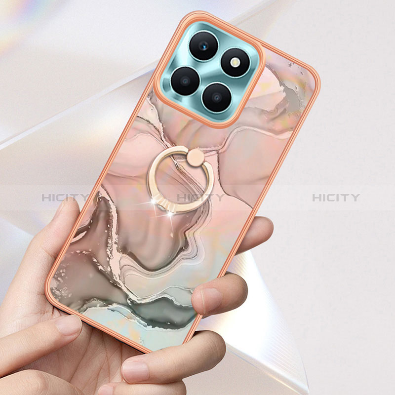 Funda Silicona Gel Goma Patron de Moda Carcasa con Anillo de dedo Soporte YB1 para Huawei Honor X6a