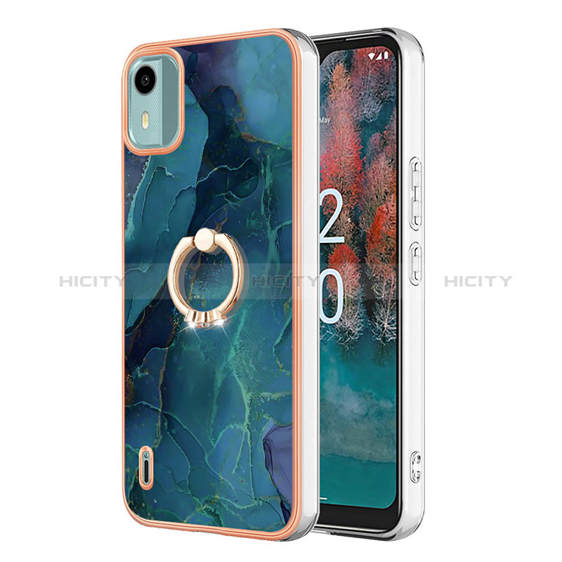 Funda Silicona Gel Goma Patron de Moda Carcasa con Anillo de dedo Soporte YB1 para Nokia C12