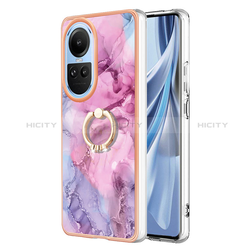 Funda Silicona Gel Goma Patron de Moda Carcasa con Anillo de dedo Soporte YB1 para Oppo Reno10 5G