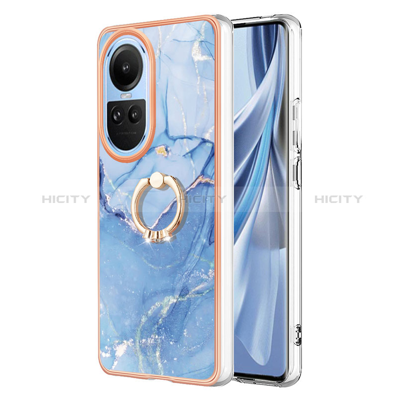 Funda Silicona Gel Goma Patron de Moda Carcasa con Anillo de dedo Soporte YB1 para Oppo Reno10 5G