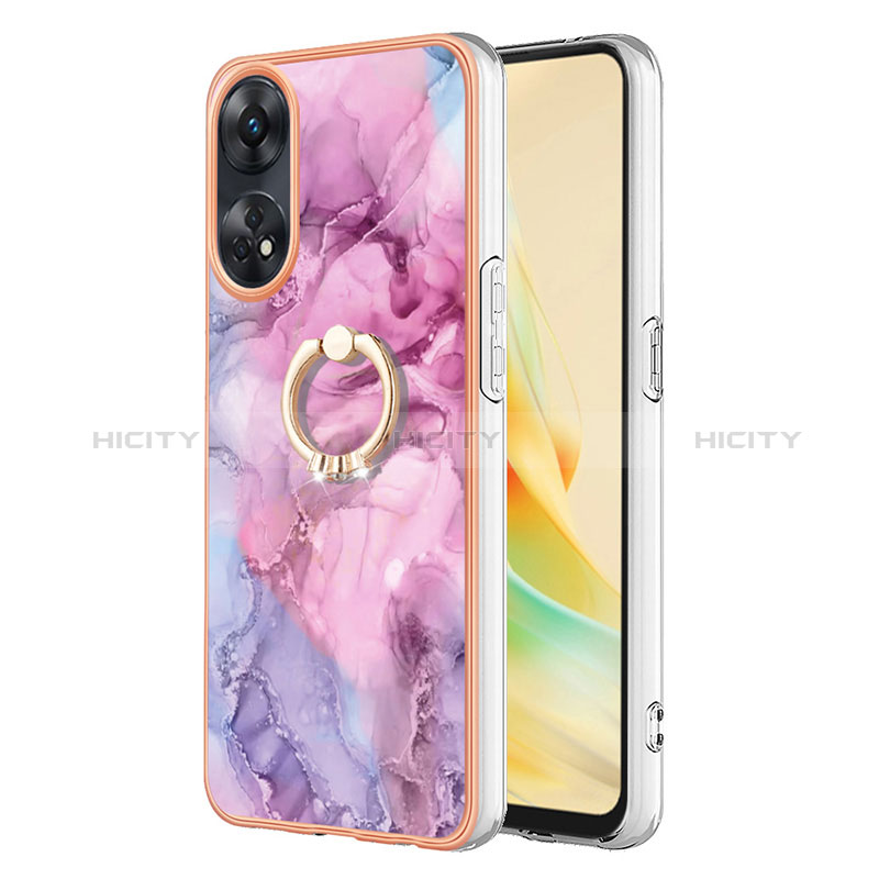 Funda Silicona Gel Goma Patron de Moda Carcasa con Anillo de dedo Soporte YB1 para Oppo Reno8 T 4G