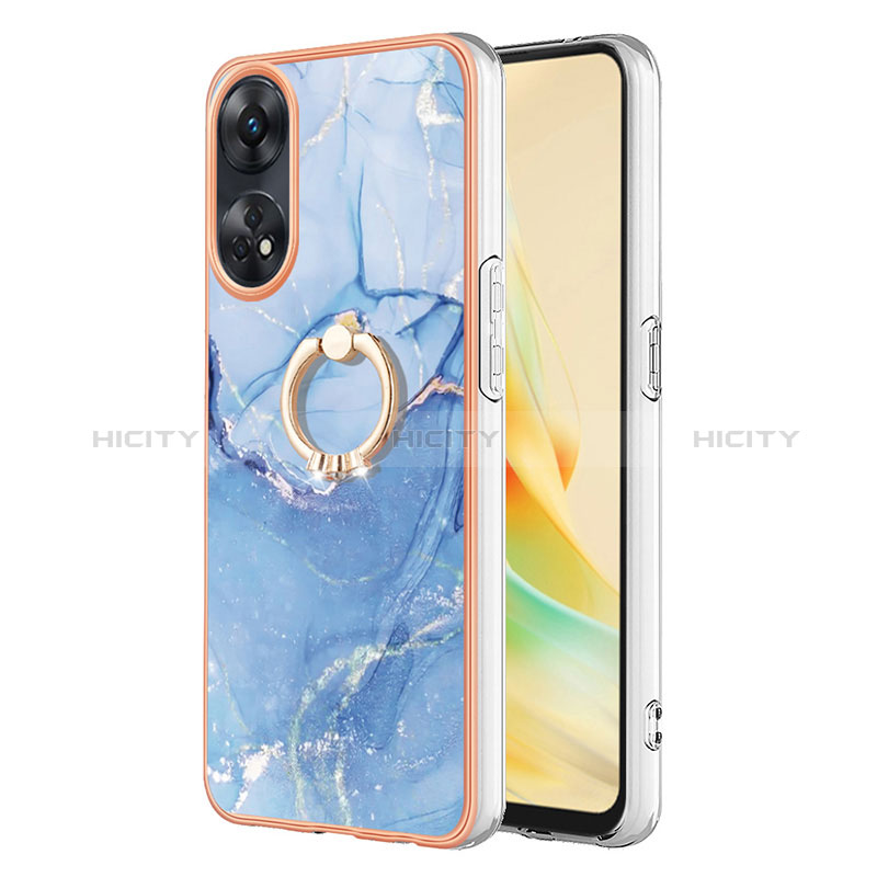 Funda Silicona Gel Goma Patron de Moda Carcasa con Anillo de dedo Soporte YB1 para Oppo Reno8 T 4G