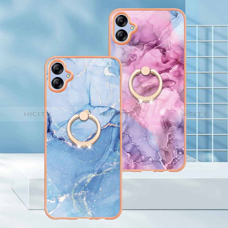 Funda Silicona Gel Goma Patron de Moda Carcasa con Anillo de dedo Soporte YB1 para Samsung Galaxy A04 4G