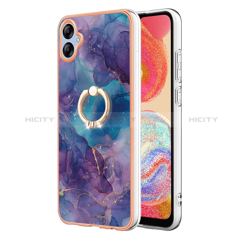 Funda Silicona Gel Goma Patron de Moda Carcasa con Anillo de dedo Soporte YB1 para Samsung Galaxy A04E