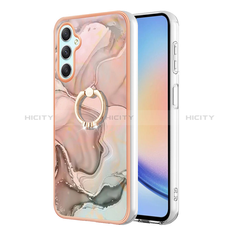 Funda Silicona Gel Goma Patron de Moda Carcasa con Anillo de dedo Soporte YB1 para Samsung Galaxy A24 4G