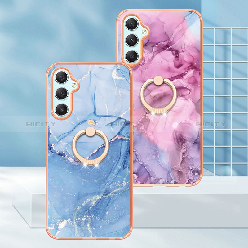 Funda Silicona Gel Goma Patron de Moda Carcasa con Anillo de dedo Soporte YB1 para Samsung Galaxy A25 5G